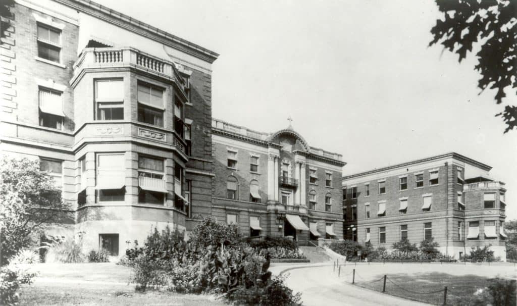 Photograph of the original St. Clements Hospital