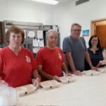 Fran, Mike, Ed and Sandy preparing meals Meals on Wheels for the Millstadt Township Senior Center
